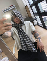 No.06 HIC made thin check scarf