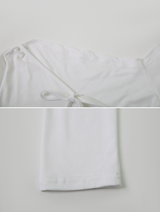 Ribbon Strap One Shoulder Slim T-Shirt (3color)