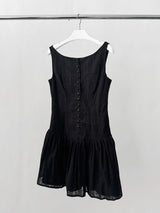 Black lace flare sleeveless dress