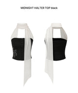 MIDNIGHT HALTER TOP black