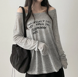Alling lettering shoulder long sleeve tee