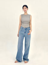  2ND REORDER BUKAY EMBROIDERY SLIM WIDE DENIM PANTS code 25102