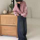 Gut Vintage Washing Rivet Studded Wide Denim Pants