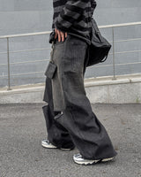 Limit destroyed wide denim pants