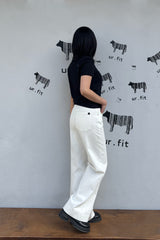 HEMLINE WHITE DING DENIM PANTS code 25010