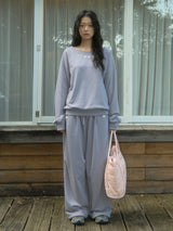 Crochet Sweat Pants (Mute Purple)