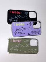 アイ ヘイト グラス ブラック バンパー スマホケース (purple)