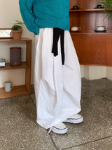 Work D-Ring Pintuck Balloon Wide Cotton Pants (4c)