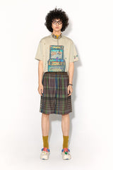 Summer loose and breathable short-sleeved T-shirt with hand-painted grainy print