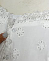 Kawai Punching Eyelet Cropped Blouse