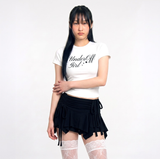 Stretch Cotton Slim Short Sleeve T-shirt Romantic White