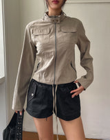 アッシュスナップツーボケットスリムフィールドジャケット