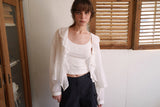 Open sheer blouse_ivory