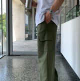 Maret Ice Linen Cargo Banding Wide Pants