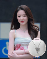 [IDLE Shuhua Necklace] クリスタルバタフライセレナードカラーボーンネックレス