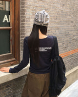 "ONLY" レタリングUネックショートスリーブTシャツ