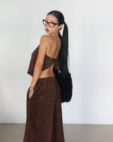 fleece leopard leopard jogger pants