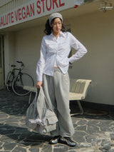 Silky Jacquard Shirt (White)