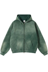 ビンテージスプレーダイドジップアップフーディー  Green