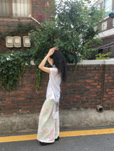 パッチ フラワー スカート