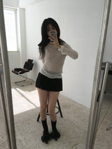 Stripe Skirt Pants