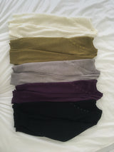 Chemin Button Deep V-Neck Long Sleeve Knit