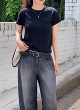 Simple & Basic Round Short Sleeve T-shirt (6color)