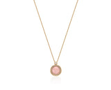26SS★ [Premium Plating] Pennysense AB(P) Coin Necklace Pink Opal