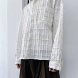 Textured Grid Crinkle Shirt