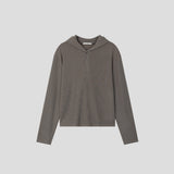 Henley Neck Hood Knit