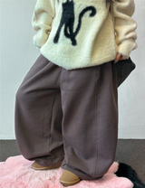 Balloon Wide Collie Belt Color-Point Fleece Balloon Wide Pants 🖤💜 5COLOR