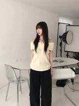 コンマバックルワイドパンツ (2 colors)