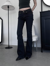 non-faded low-rise bootcut denim