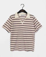 Malve Stripe pk Collar T-shirt
