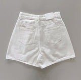 Golden Front Pintuck High-Waist A-Line Cotton Shorts 2 Colors