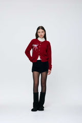 EIRIN WOOL CARDIGAN / RED