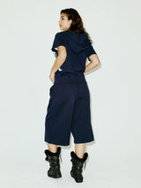 NY アップリケSSフードジップアップ NAVY