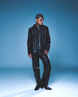 DENIM LINE ZIPPER JACKET (BLACK)
