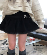ベベ コーデュロイ レース ベルトスカートパンツ
