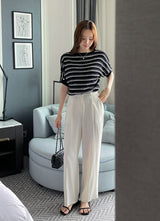 Light Cool Pintuck Wide Slacks