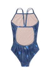 [Floral Veil_navy] One Piece Swimsuit