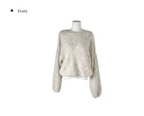 Peto Loose Fit Pendant Lip Neck One-Shoulder Knit