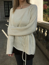 [Guest Look] ラテボートネックルーズロングニット (4c)