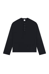 Boxy Henley Long Sleeve Tee