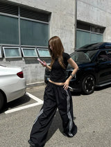 Silver Edge Line Wide-Leg Pants