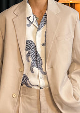 Linen loose-fit jacket 4COLOR