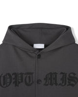 ダークボタンフーデッドカーディガン