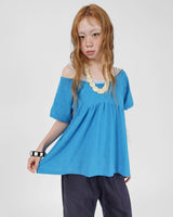 EMBOSSED OFF-SHOULDER TEE