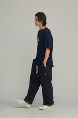 クルーネック s/s ワッフル Tシャツ/ディープネイビー