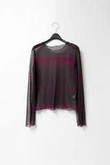 dot stripe see-through top(2colors)
